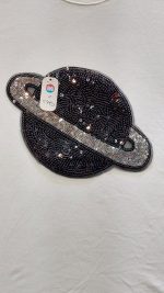 اپلیکه پولکی سیاره زحل مشکی - تصویر 2