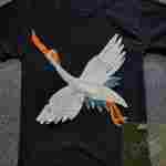 اپلیکه پولکی لک لک سفید