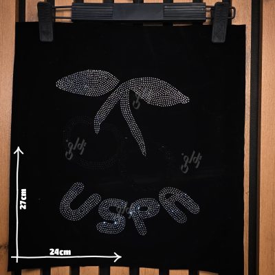 پنل نگین حرارتی گیلاس نقره ای مشکی با حروف USPA مناسب تیشرت ورزشی