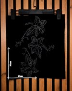 پنل نگین حرارتی گل سه تایی مناسب سارافون و کت روی پارچه مشکی