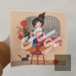 چاپ حرارتی یلدایی دخترک و شال