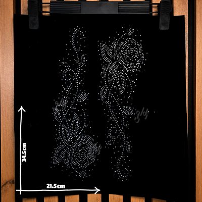 مانتو زنانه با پنل گل رز نگین دار