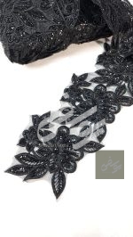 یراق 10 یاردی تزیینی گیپور و منجوق دوزی گل - تصویر 2